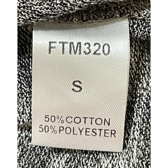 New THML Heather Black White  Off Shoulder Fringe Sweater Size S Small - Picture 11 of 12